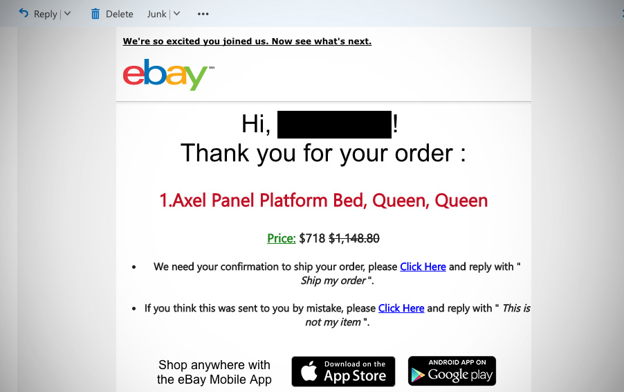 ebay order confirmation order